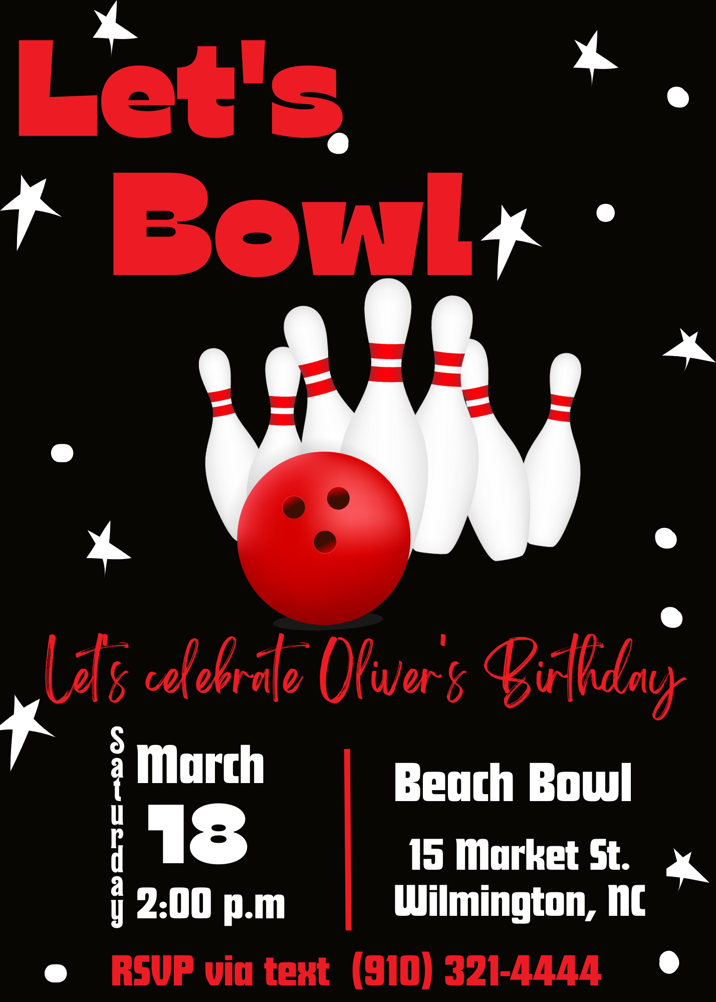 Bowling Birthday Party Invitation/ Boy Birthday party theme/ Boy Birthday Party Invitation/ Bowling Birthday/ Bowling Birthday Invitation