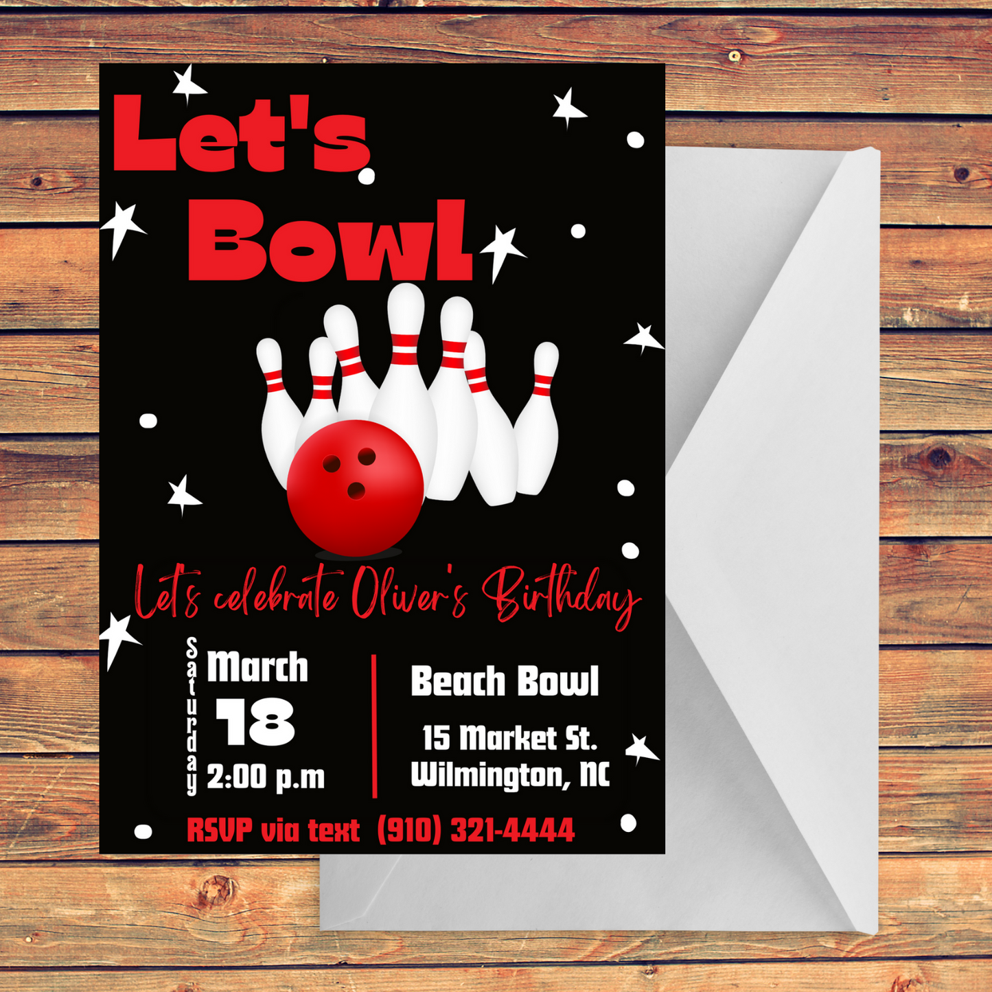 Bowling Birthday Party Invitation/ Boy Birthday party theme/ Boy Birthday Party Invitation/ Bowling Birthday/ Bowling Birthday Invitation