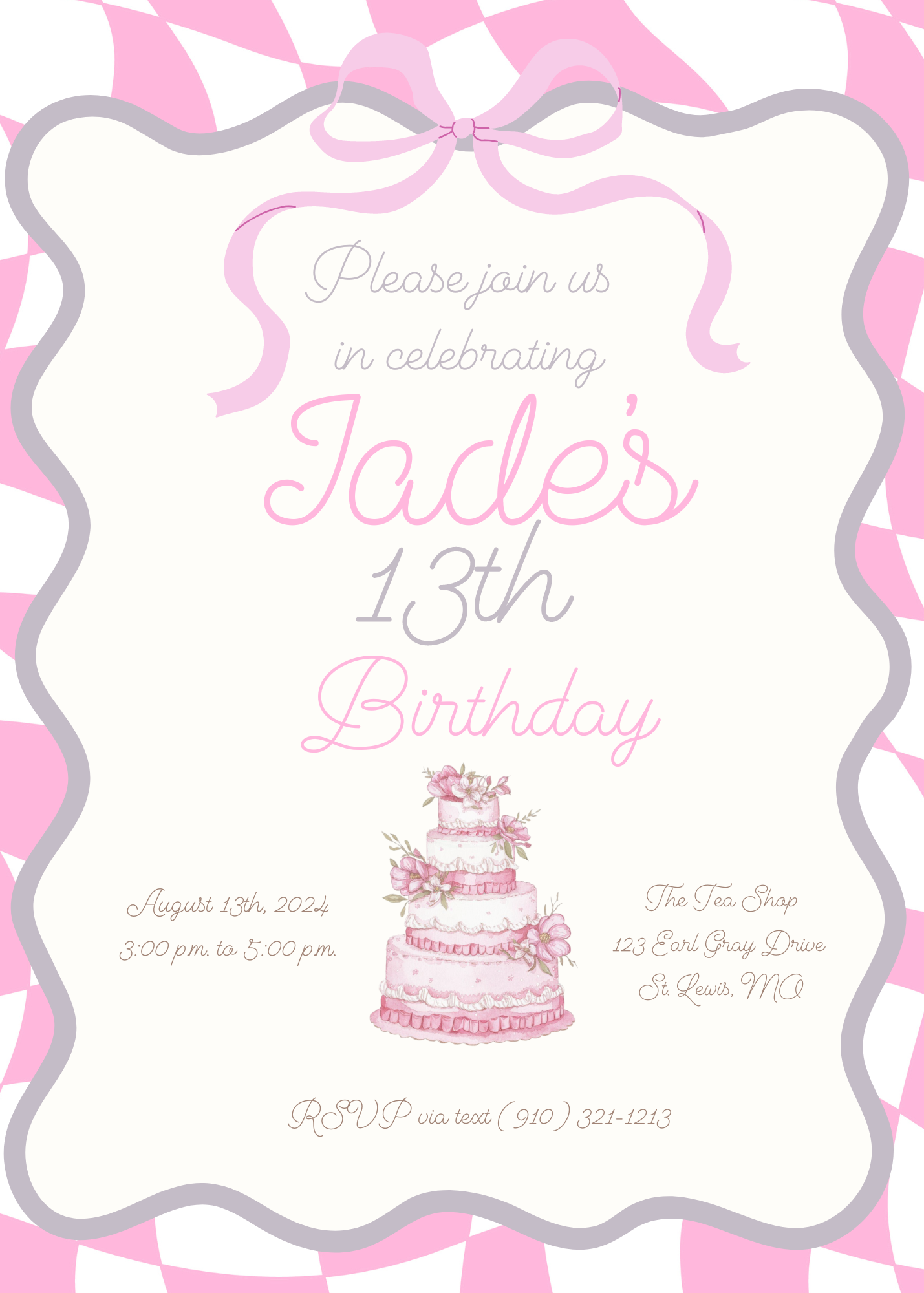 Chic & Flirty Pink Coquette Birthday Invitation Template – Perfect for a Stylish Soiree