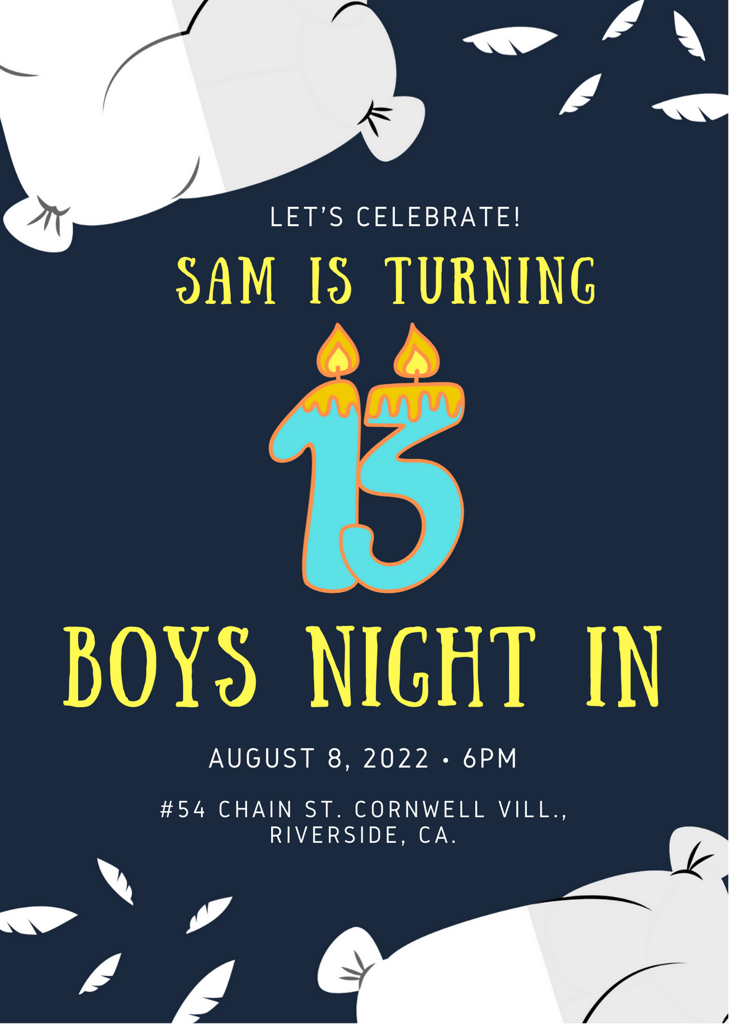 13th birthday invitation